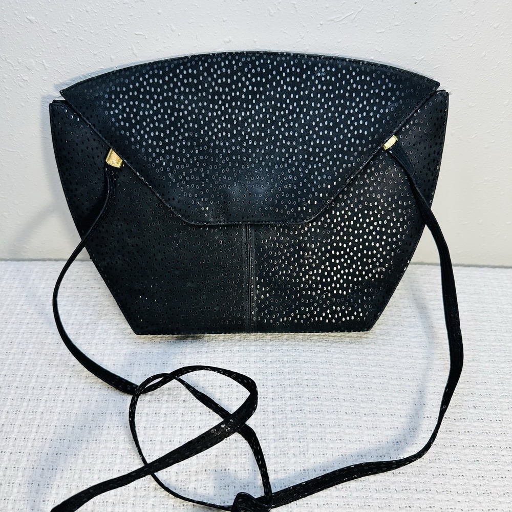 Vintage d'Rossana by Charna Black Stingray Leather (Shagreen) Handbag – Gold